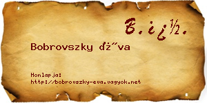 Bobrovszky Éva névjegykártya