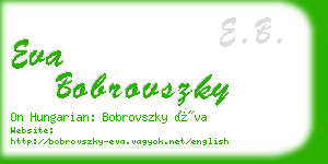 eva bobrovszky business card